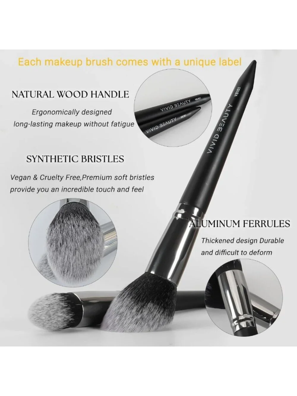 18-Piece Makeup Brush Set with Travel Case - Premium Blending, Foundation
